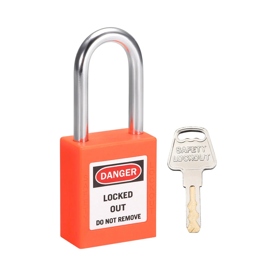 Lockout Tagout Safety Padlock 38mm Steel Shackle Keyed Alike Orange