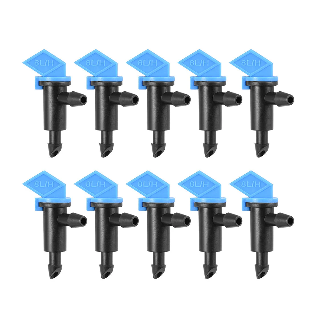 Flag Dripper 2 GPH 8L/H Emitter Sprinkler for Garden Lawn Drip Irrigation Connect 4/7mm Hose, Plastic 10pcs