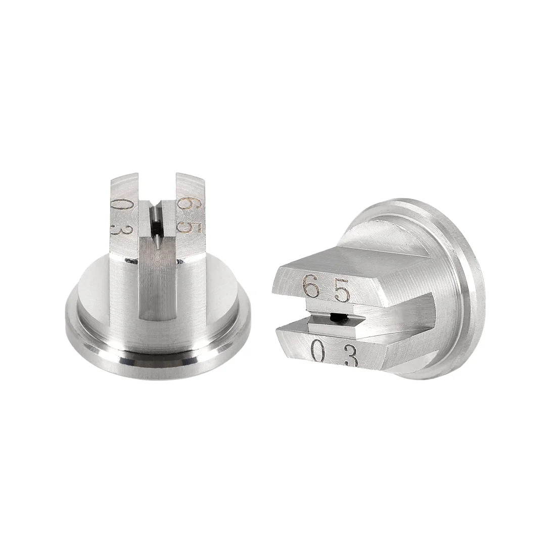 Flat Fan Spray Tip, 65 Degree Stainless Steel Nozzle, 2 Pcs (1.1mm Orifice Diameter)