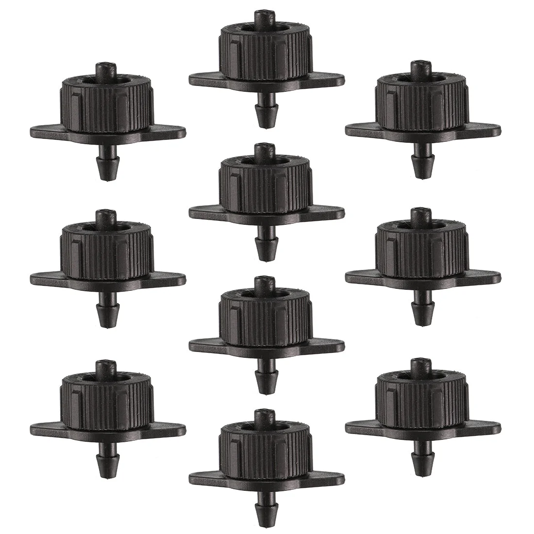 Pressure Compensating Dripper 1 GPH 4L/H Emitter for Garden Lawn Drip Irrigation with Barbed Hose Connector, Plastic Black 50pcs