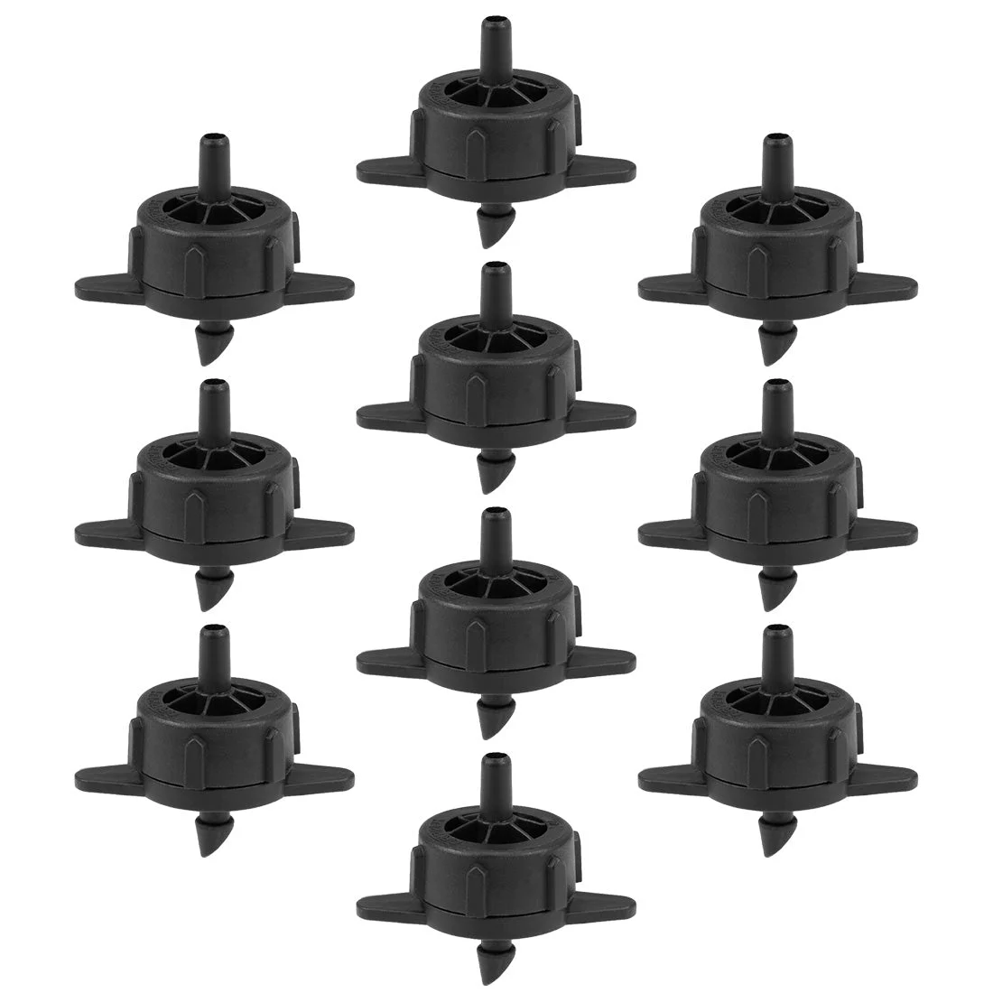 Pressure Compensating Dripper 1 GPH 4L/H Emitter for Garden Lawn Drip Irrigation with Barbed Hose Connector Black 10pcs