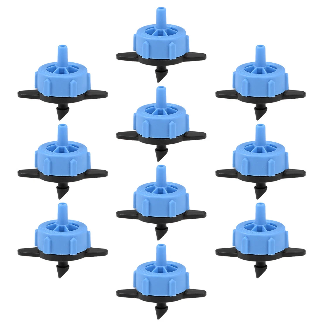 Pressure Compensating Dripper 2GPH 8L/H Emitter for Garden Lawn Drip Irrigation with Barbed Hose Connector Plastic Black Blue 10pcs