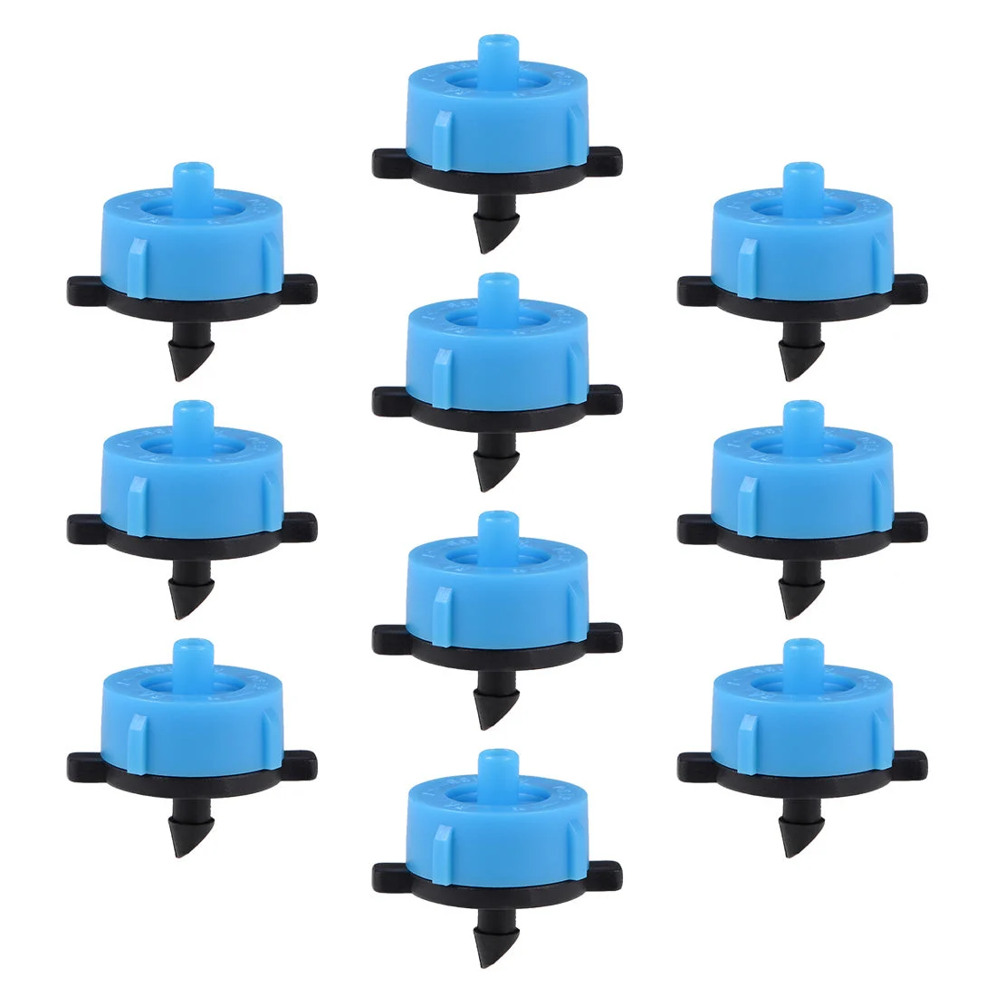Pressure Compensating Dripper 4GPH 16L/H Emitter for Garden Lawn Drip Irrigation with Barbed Hose Connector Plastic Black Blue 15pcs