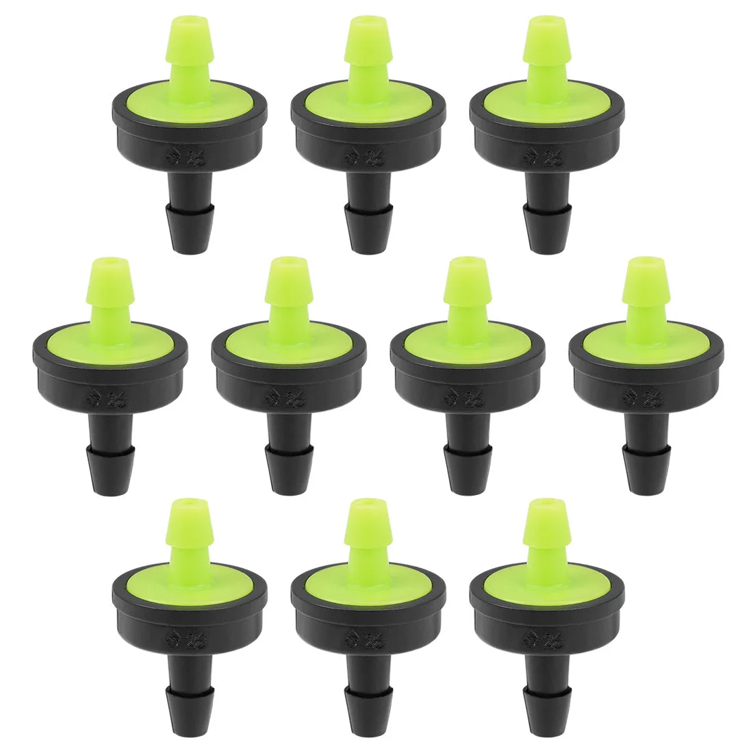 Pressure Compensating Dripper 30L/H Emitter for Garden Lawn Drip Irrigation with Barbed Hose Connector Plastic Green 15pcs