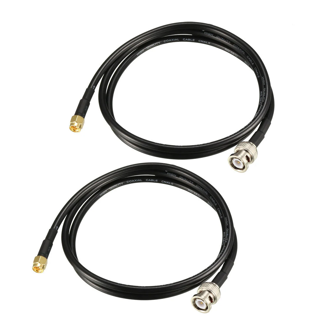 RG58 Coaxial Cable with BNC Male to SMA Male Connectors 50 Ohm 3 ft 2pcs