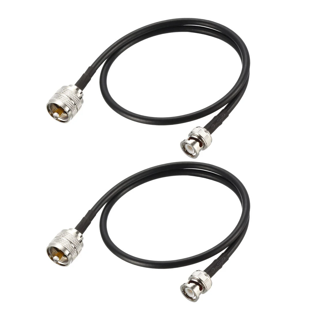 UHF () to BNC Male Antenna Radio Cable RG58 Coax Cable 22 Inches 2pcs