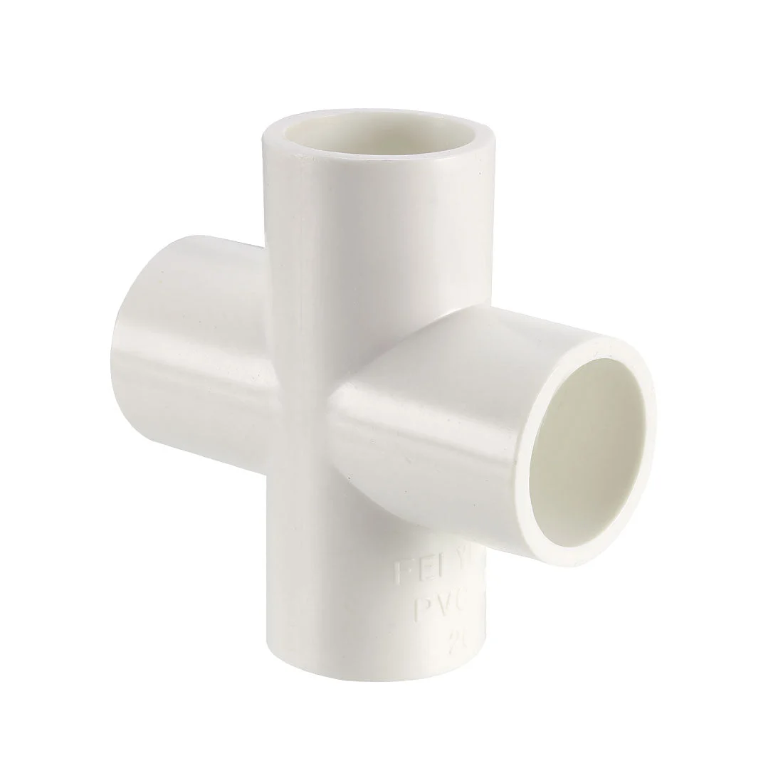 PVC Pipe Fitting, 4 Way Cross, 20mm Socket, PVC Furniture Fittings White 2Pcs