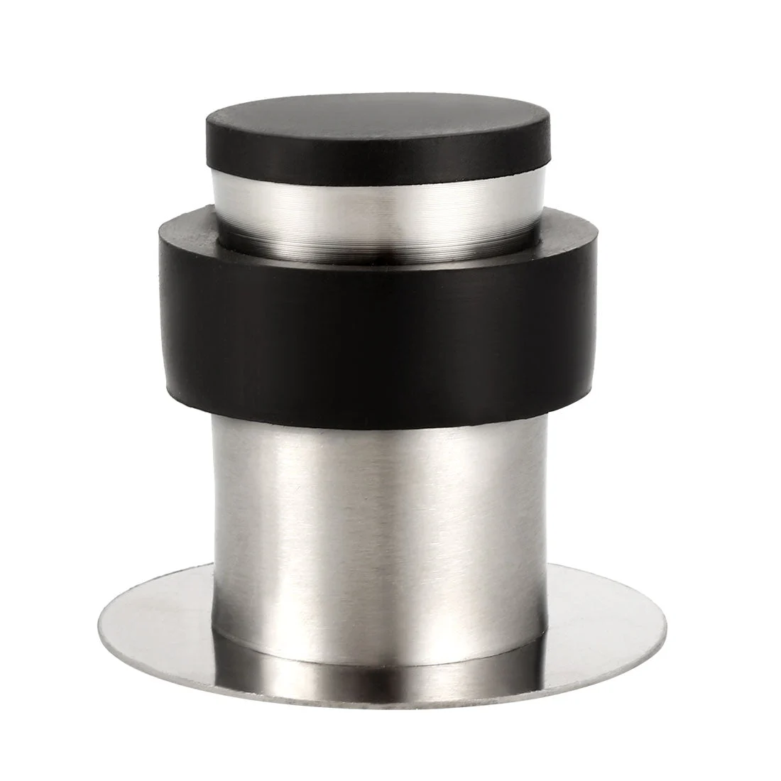 Stainless Steel Door Stopper Cylindrical Floor Mount Brushed, Double-Sided Adhesive Sheets No Need to Drill, 50mm Height