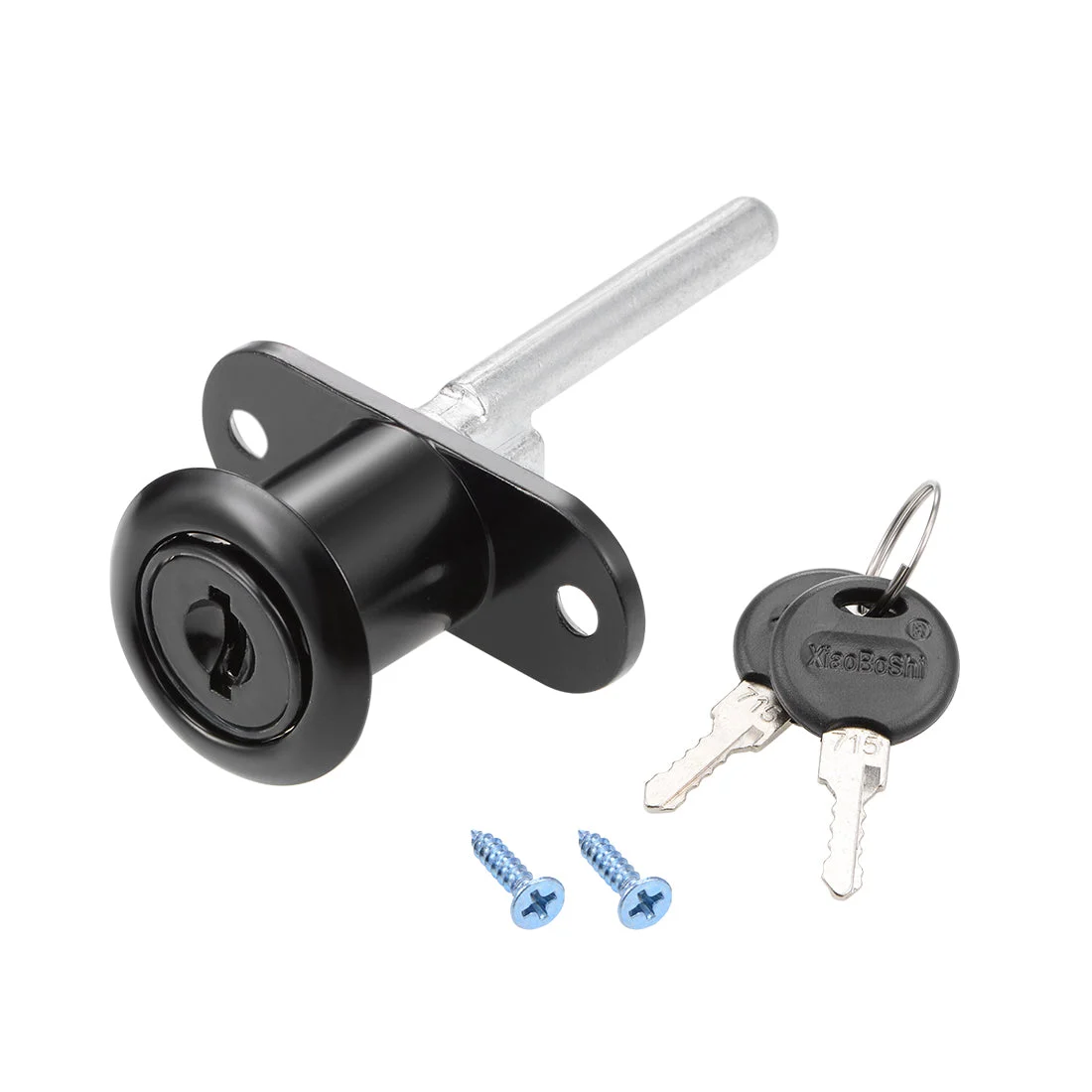 Drawer Lock 16mm Cylinder Diameter for Desk Cabinet Locker Showcase Black