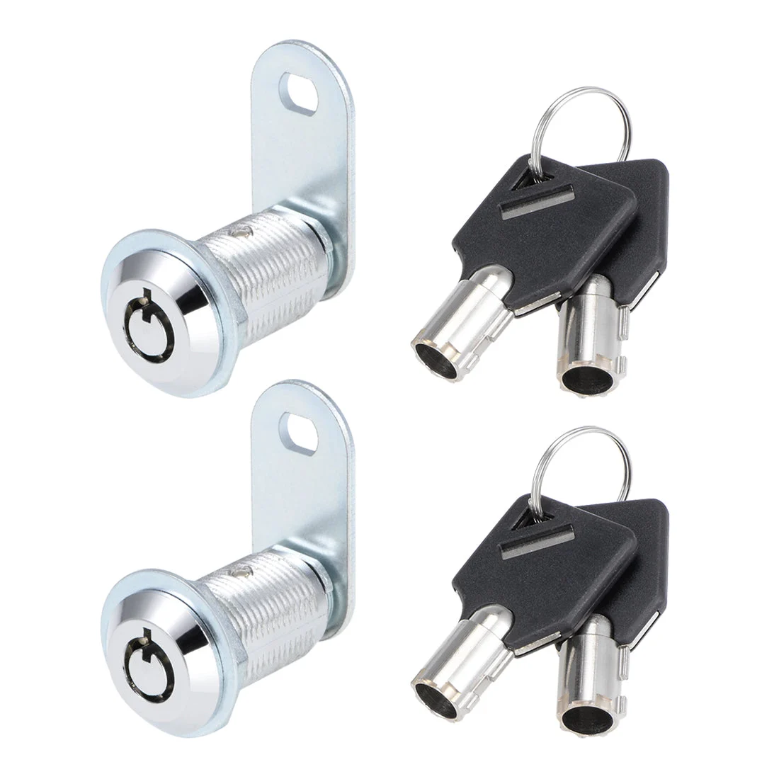 Tubular Cam Lock 30mm Cylinder Length Chrome Finish Keyed Alike 2Pcs