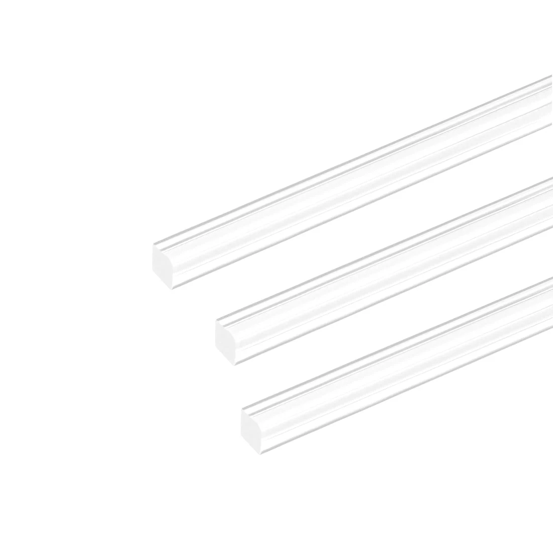 6mm x 10" Acrylic rod,Square Clear Acrylic Plastic Rod PMMA Bar 3pcs