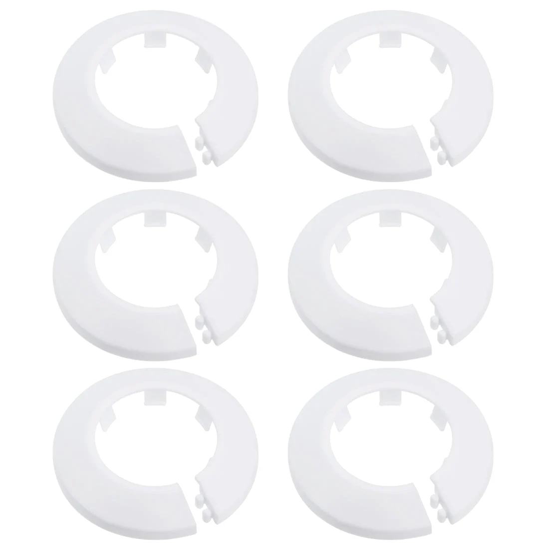 40mm Pipe Cover Decoration PP Plastic Water Pipe Escutcheon White 6pcs