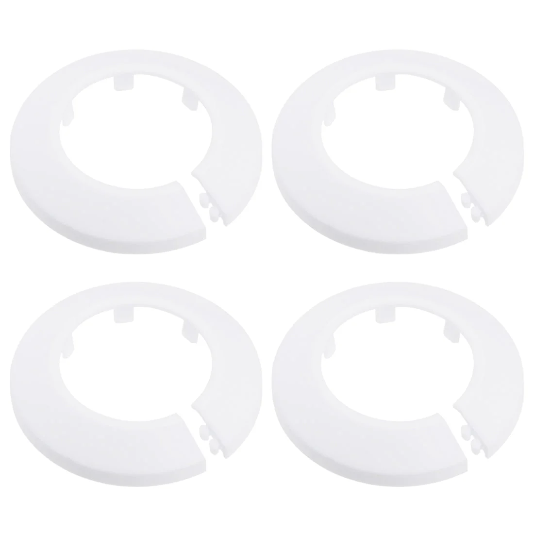 4pcs 50mm Pipe Cover Decoration PP Plastic Water Pipe Escutcheon White