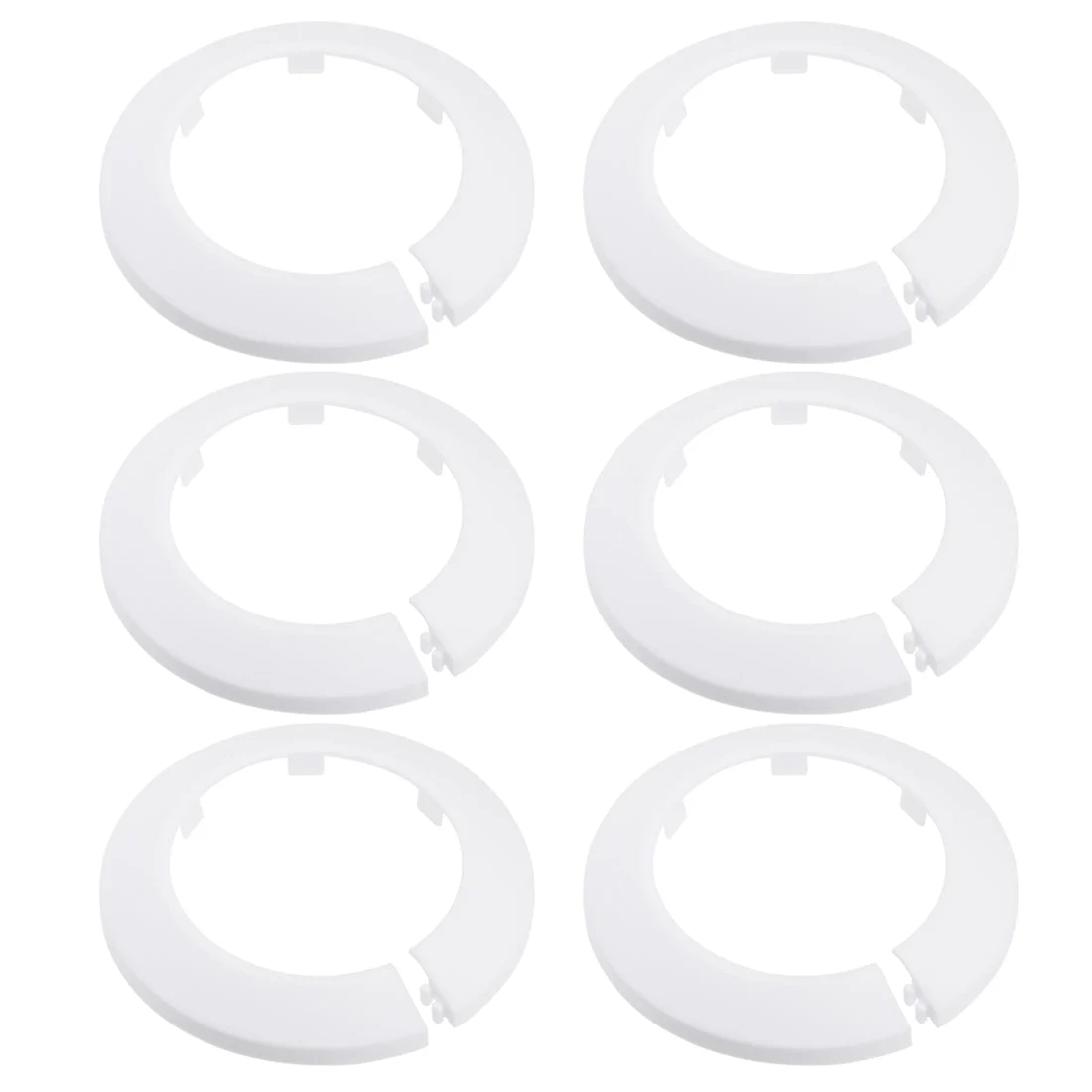 75mm Pipe Cover Decoration PP Plastic Water Pipe Escutcheon White 6pcs