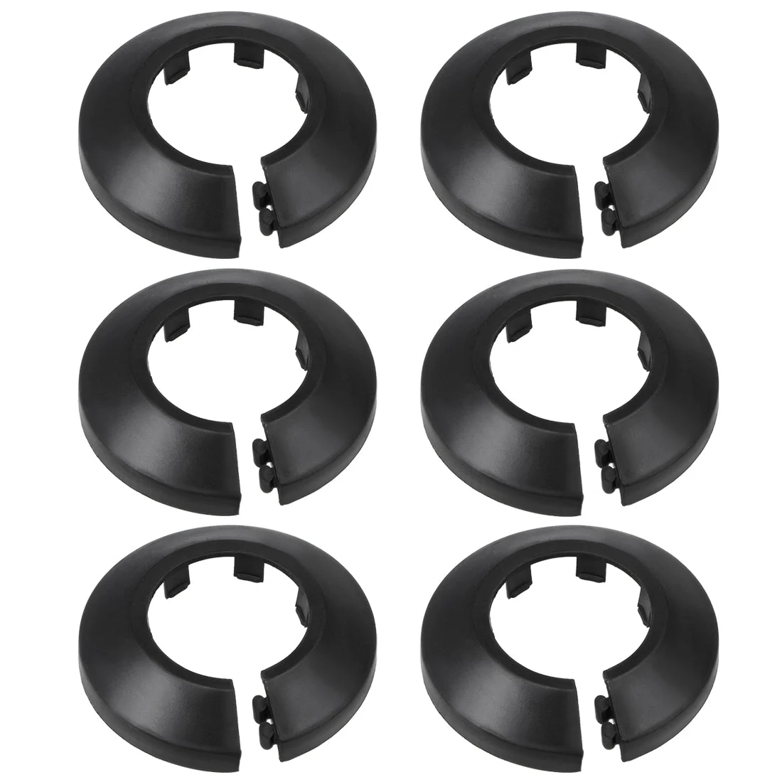 32mm Pipe Cover Decoration PP Plastic Water Pipe Escutcheon Black 6pcs