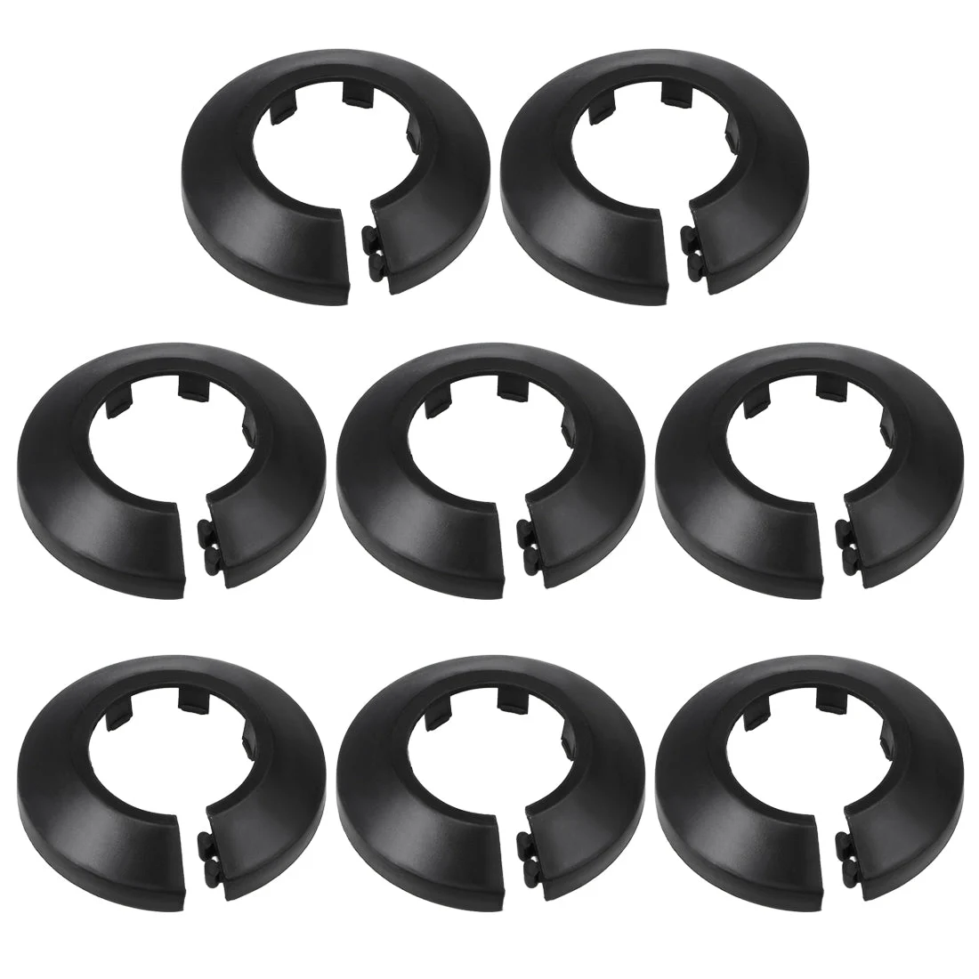 32mm Pipe Cover Decoration PP Plastic Water Pipe Escutcheon Black 8pcs