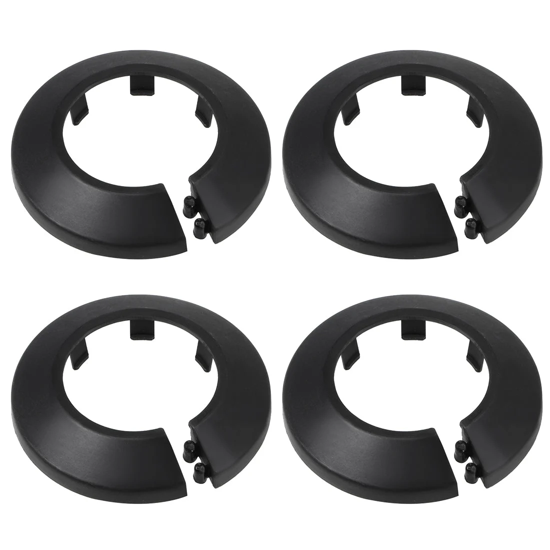 34-35mm Pipe Cover Decoration PP Plastic Water Pipe Escutcheon Black 4pcs