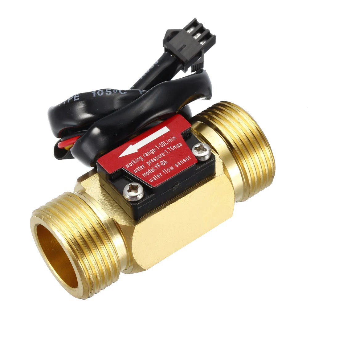 G3/4 Hall Effect Liquid Water Flow Sensor Switch Flowmeter Meter Counter DC 5V 1-30L/min YF-B6