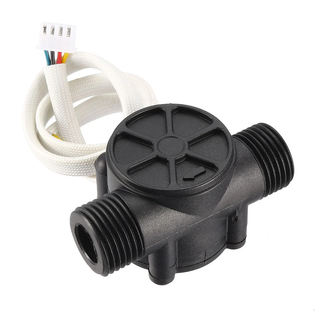G1/2 Hall Effect Liquid Water Flow Sensor Switch Flowmeter Counter DC5V 1-30L/min Black YF-S201 4 Wire