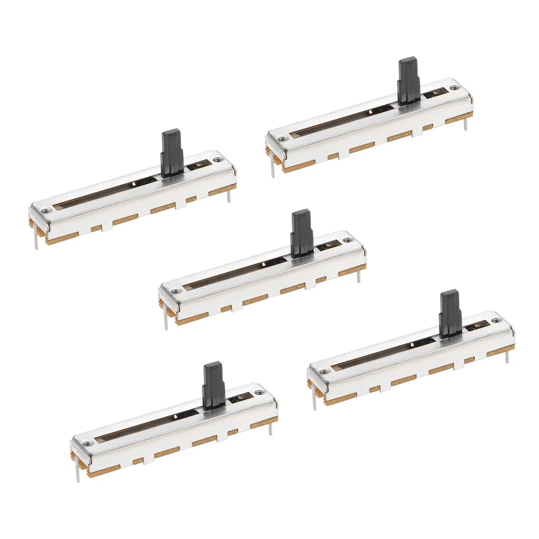 5pcs Fader Variable Resistors Mixer 45mm Straight Slide Potentiometer B10K Ohm Linear Potentiometers for Dimming Tuning