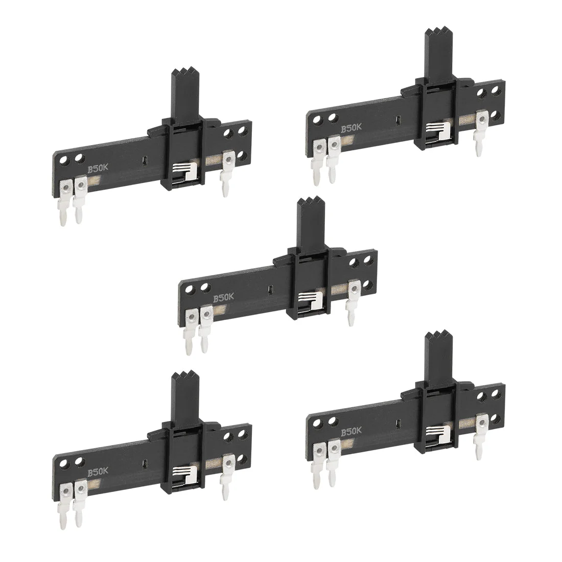 5pcs Fader Variable Resistors Mixer 40mm Straight Slide Potentiometer B503 50K Ohm Linear Single Potentiometers For Dimming Tuning