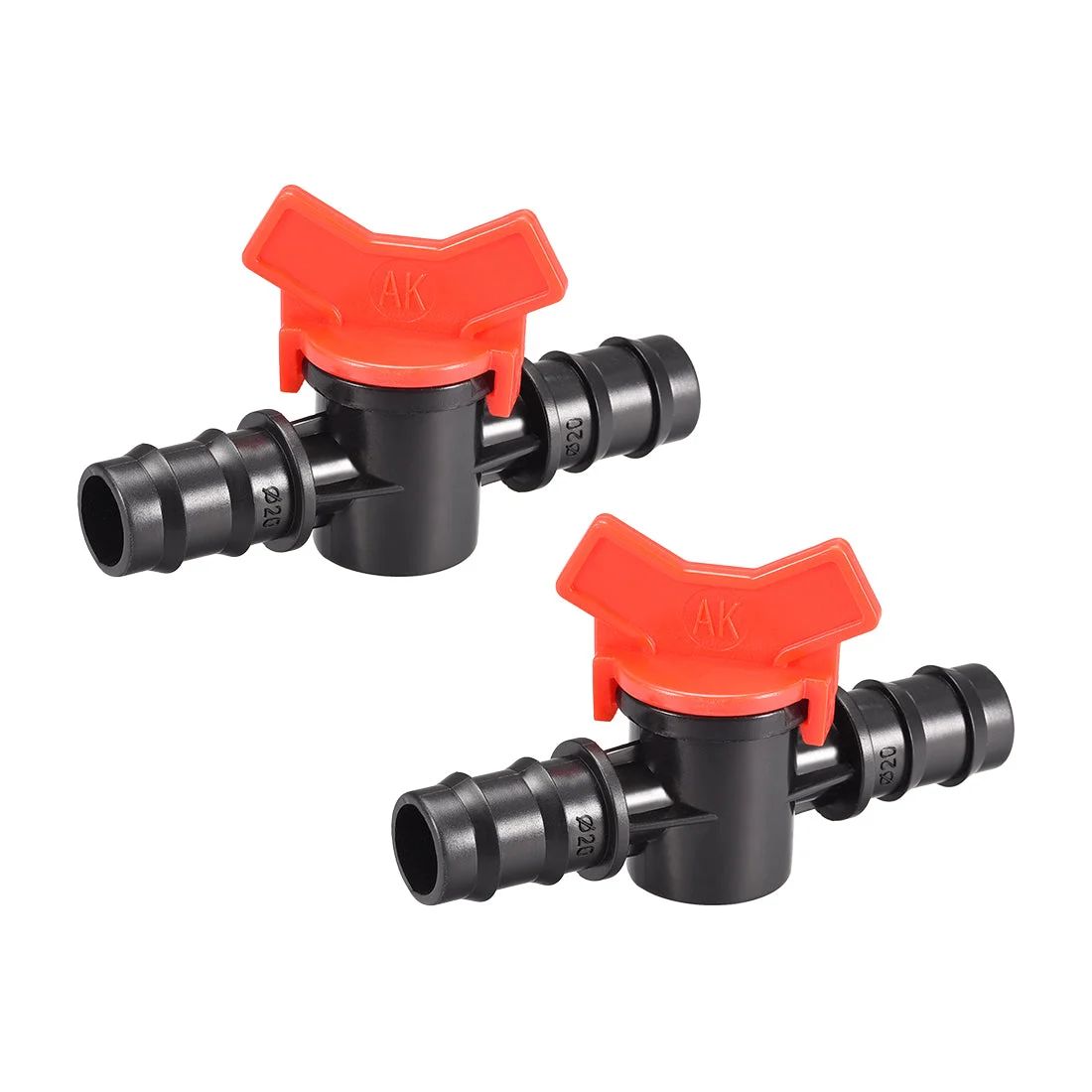 Drip Irrigation Barbed Valve for 5/8 Inch Double Male Barbed Valve Aquarium Water Flow Control Plastic Valve 2pcs