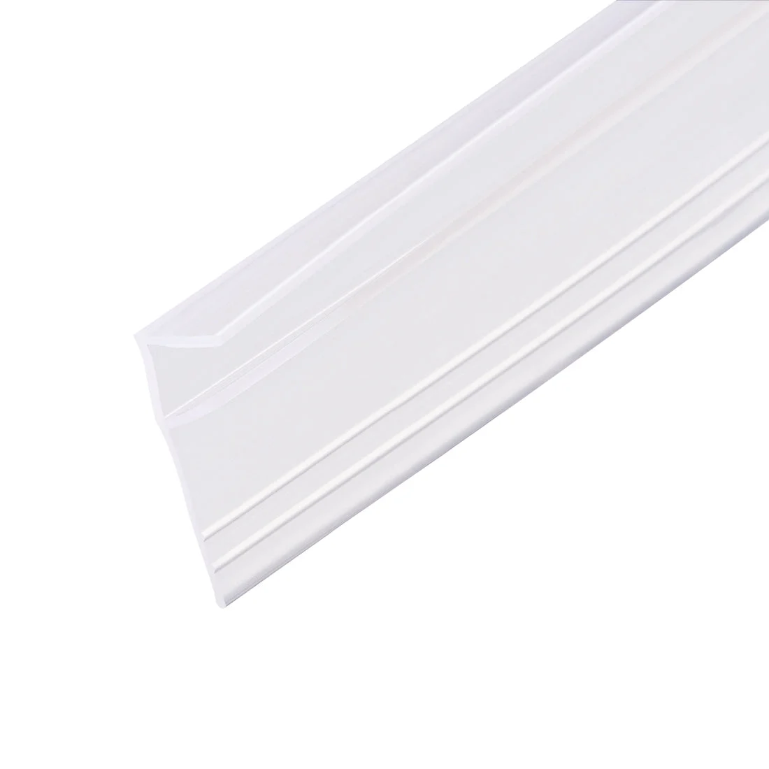 Frameless Glass Shower Door Sweep - Door Bottom Side Seal Strip F-Type with 3/4"(20mm) Drip Rail - 5/16"(8mm) Glass x 118"(3000mm) Length
