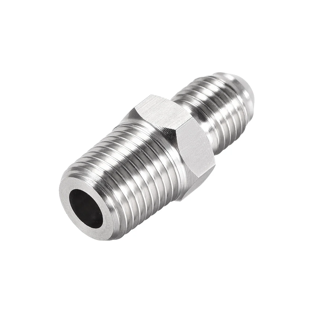 Hex Nipple 1/4 NPT x 7/16-20UNF 304 Stainless Steel Pipe Tube Fitting