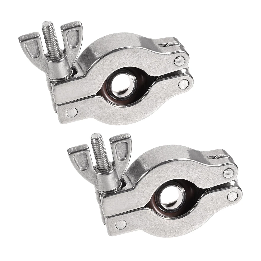Uxcell 2 Pcs Vacuum Clamp 41mm x 20mm KF16 Clamp Wing Nut w Center Ring