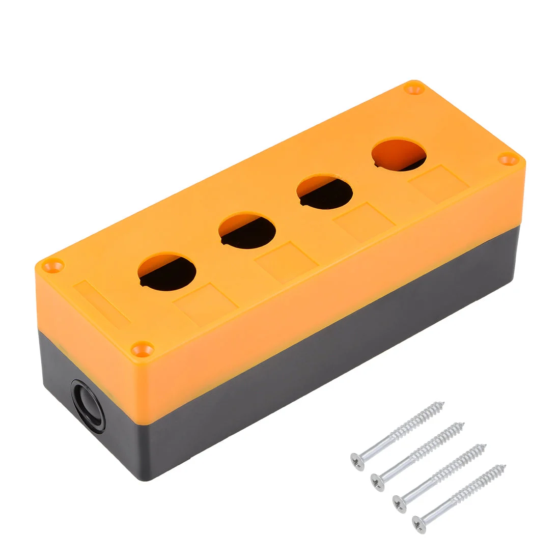 Uxcell Push Button Switch Control Station Box 22mm 4 Holes Yellow Black