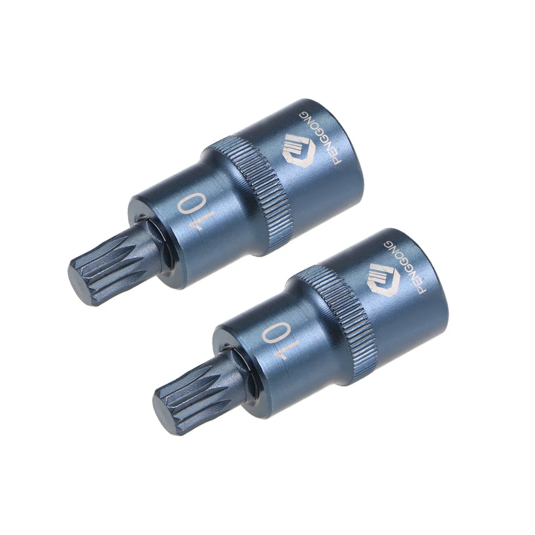 2 Pcs 1/2-Inch Drive x M10 Triple Square Spline Bit Socket, Metric 2" Length