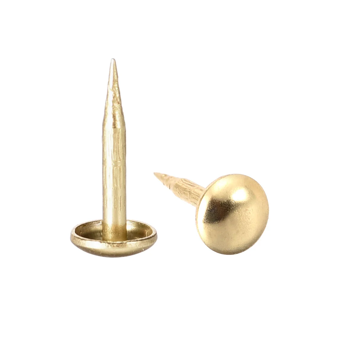 Upholstery Nails Tacks 6mm Dia 11mm Height Round Thumb Push Pins Gold Tone 100 Pcs