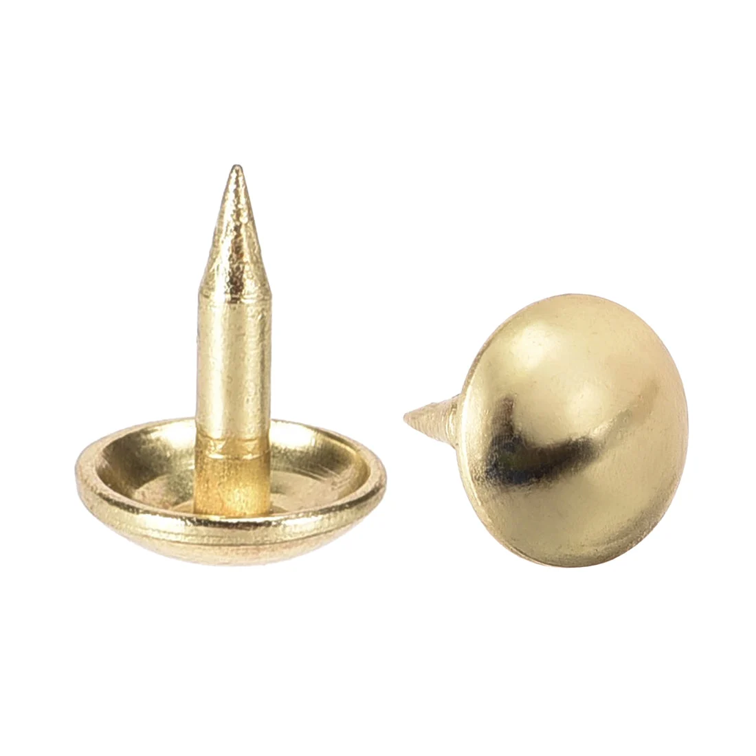 Upholstery Nails Tacks 8mm Dia 10mm Height Round Thumb Push Pins Gold Tone 100 Pcs