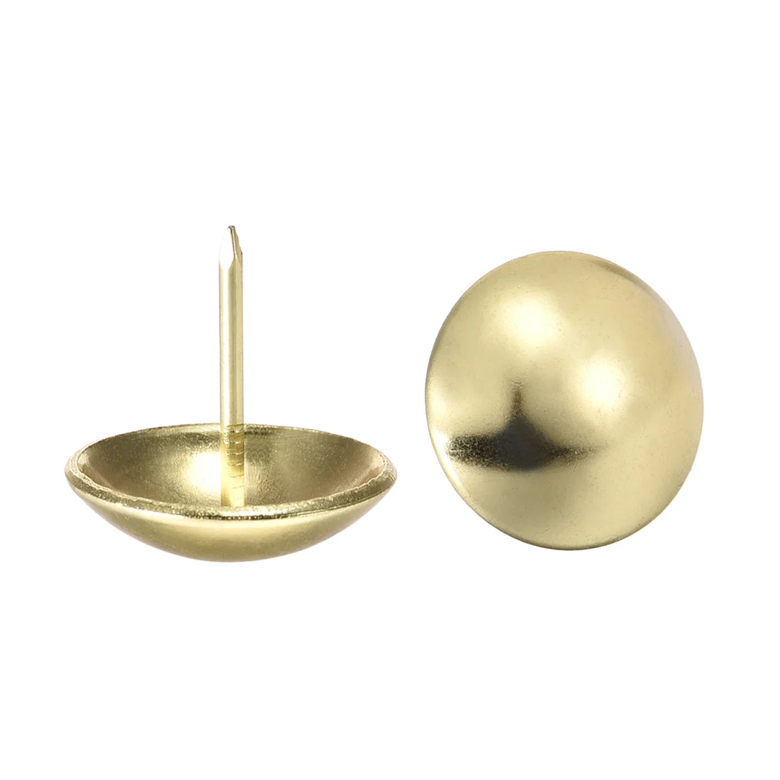 Upholstery Nails Tacks 25mm Dia 25mm Height Round Thumb Push Pins Gold Tone 10 Pcs