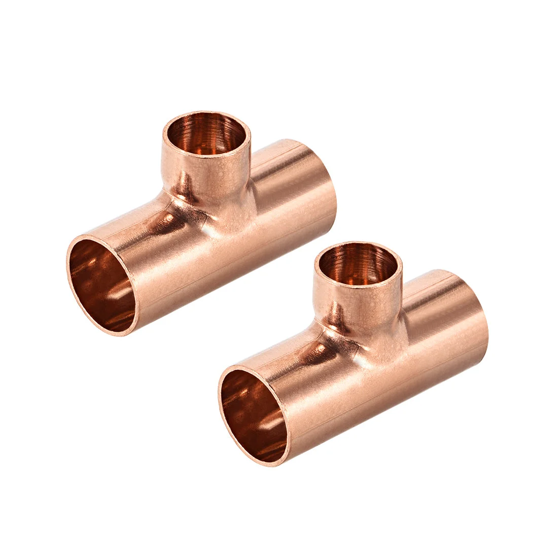 1/2" x 5/8" Copper Tee Copper Pressure Pipe Fitting for Plumbing Supply 2pcs