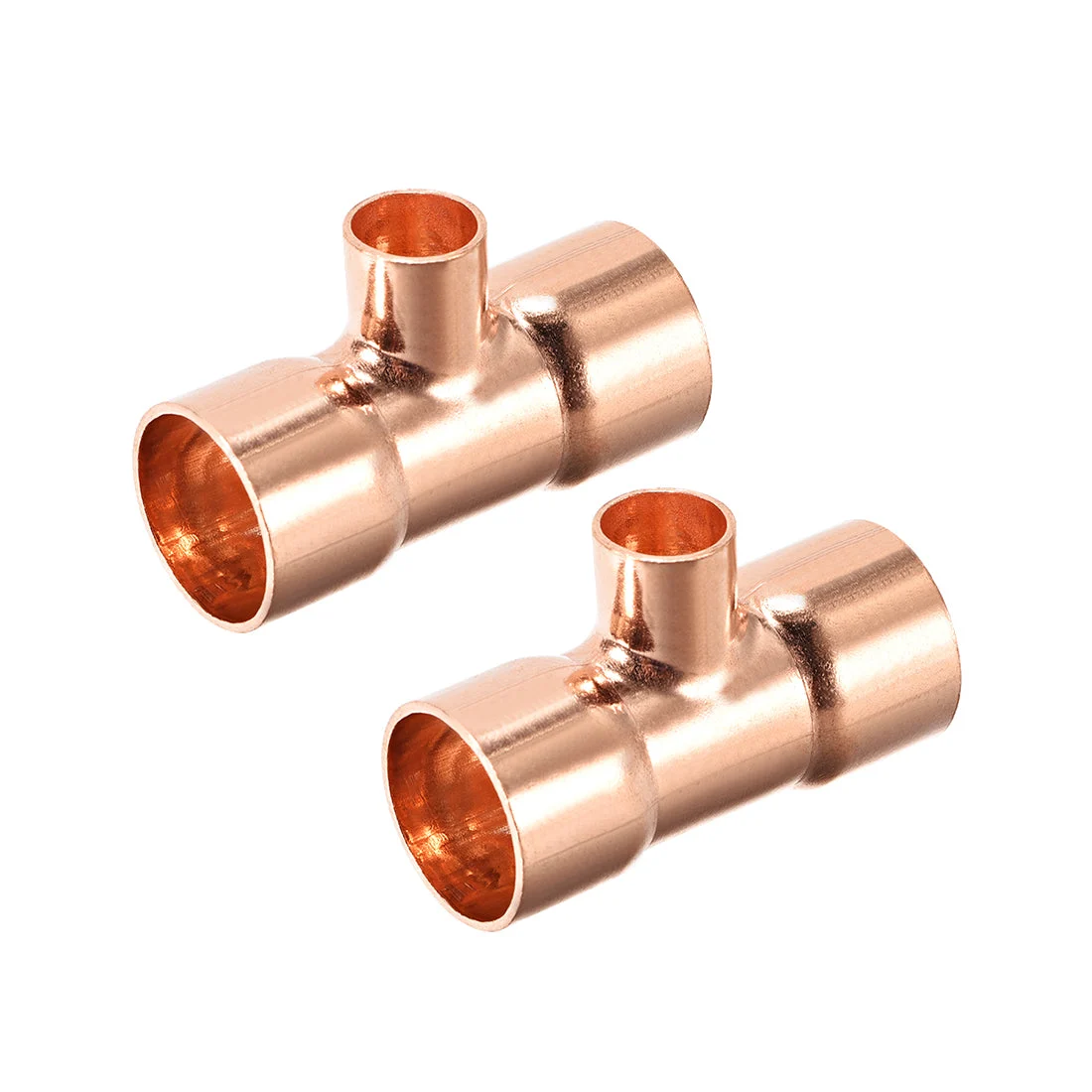 3/4" x 3/8" Copper Tee Copper Pressure Pipe Fitting for Plumbing Supply 2pcs
