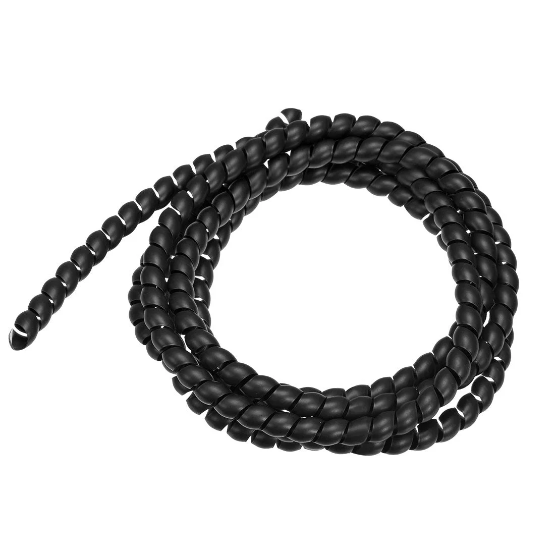 Flexible Spiral Tube Wrap Cable Management Sleeve 8mm x 10mm Computer Wire Manage Cord 2 Meters Length Black