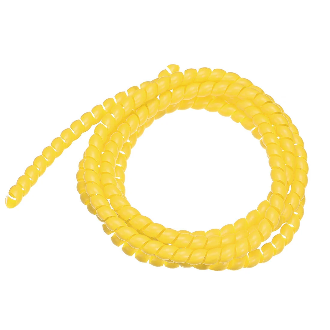 Flexible Spiral Tube Wrap Cable Management Sleeve 8mmx10mm 2 Meter Length Yellow
