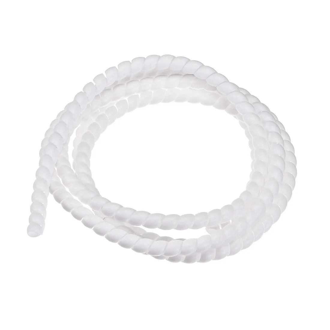 Flexible Spiral Tube Wrap Cable Management Sleeve 10mm x 12mm Computer Wire Manage Cord 2 Meters Length White