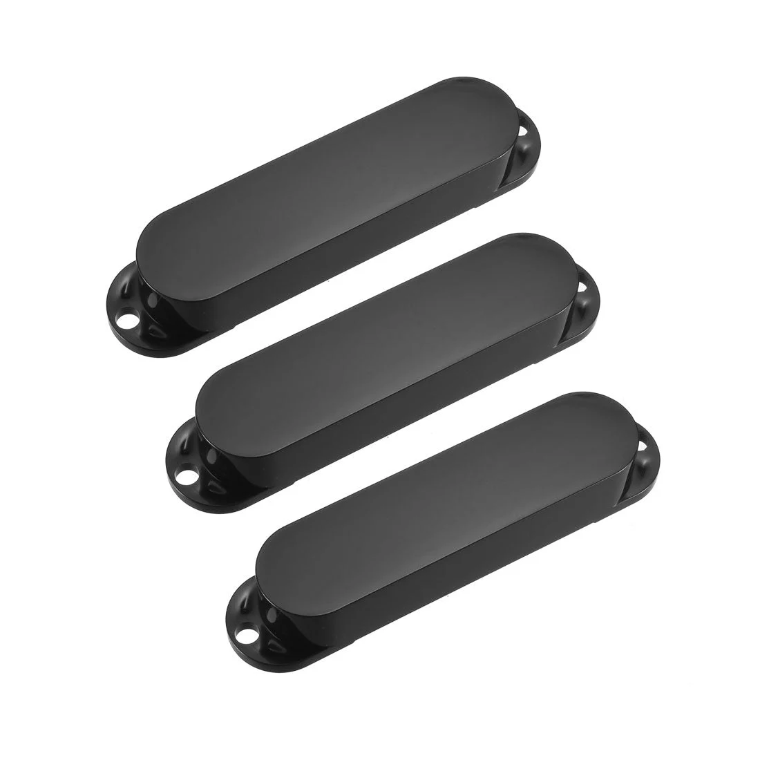 Sealed Single Coil Pickup Cover Set for ST Guitar - No Holes Black 3Pcs
