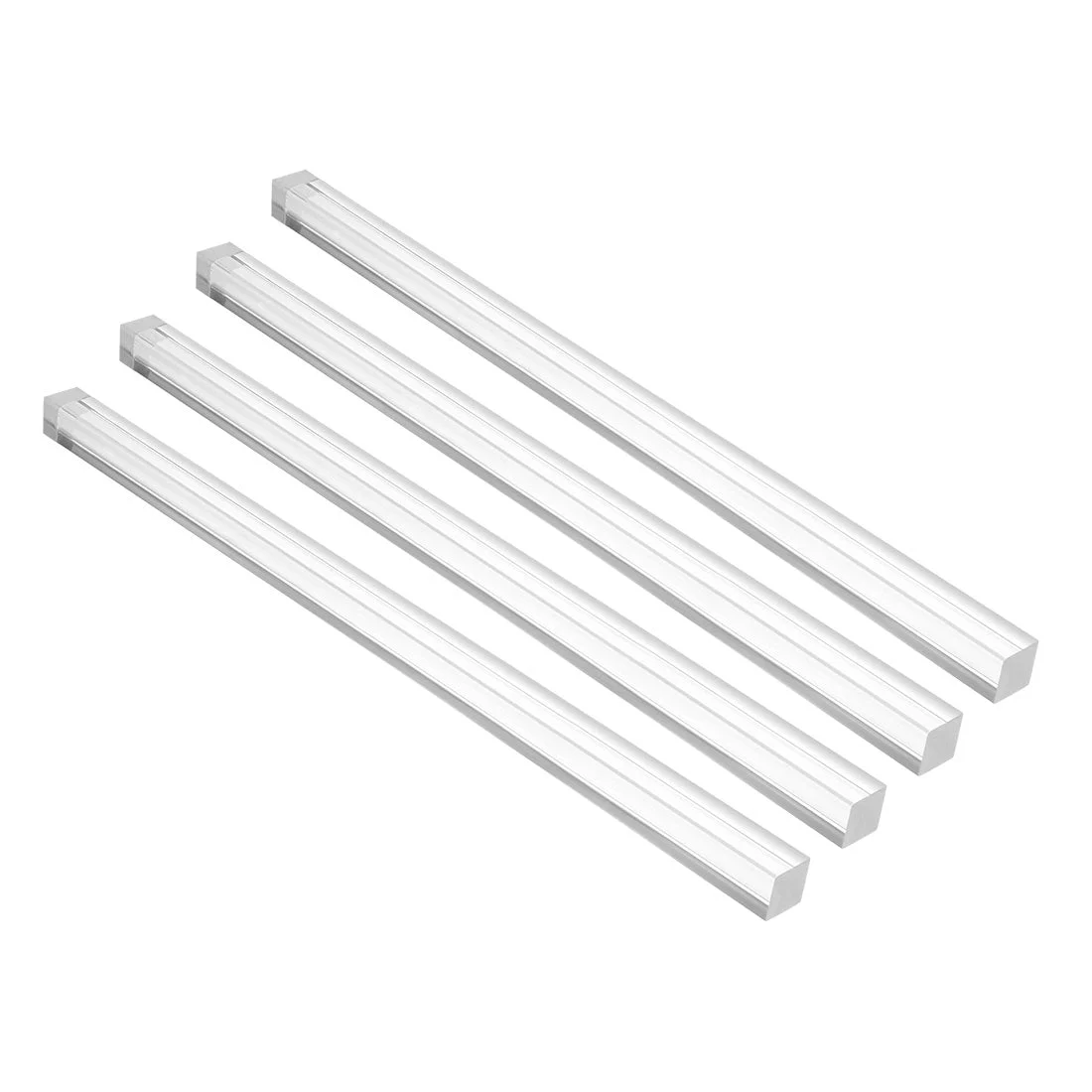 Clear Solid Acrylic Square Rod PMMA Extruded Bar 10mmx10mmx250mm 4Pcs