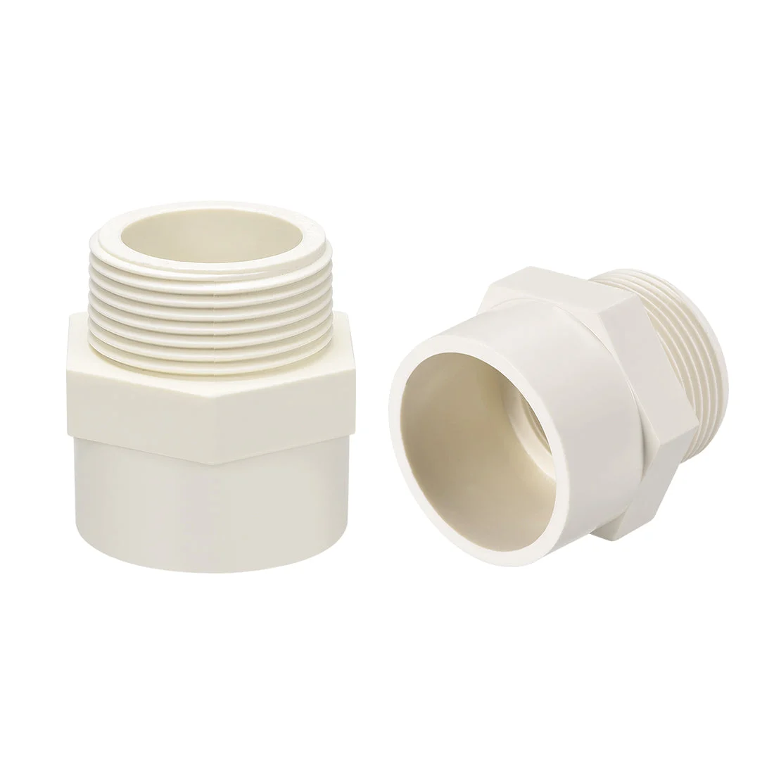 40mm Slip x G1-1/4 Male Thread PVC Pipe Fitting Adapter Connector 2PC