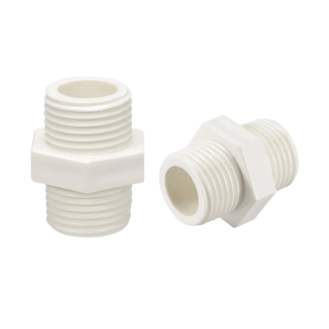 PVC Pipe Fitting Hex Nipple G1/2 x G1/2 Male Thread Adapter Connector 5pcs
