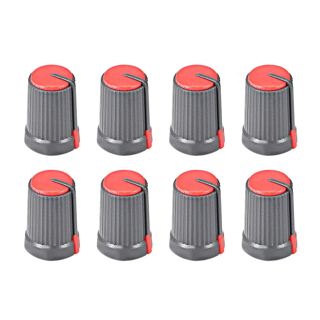 8Pcs Potentiometer Volume Control Knob Cap Plastic Red 6mm Shaft 12mm x 17mm