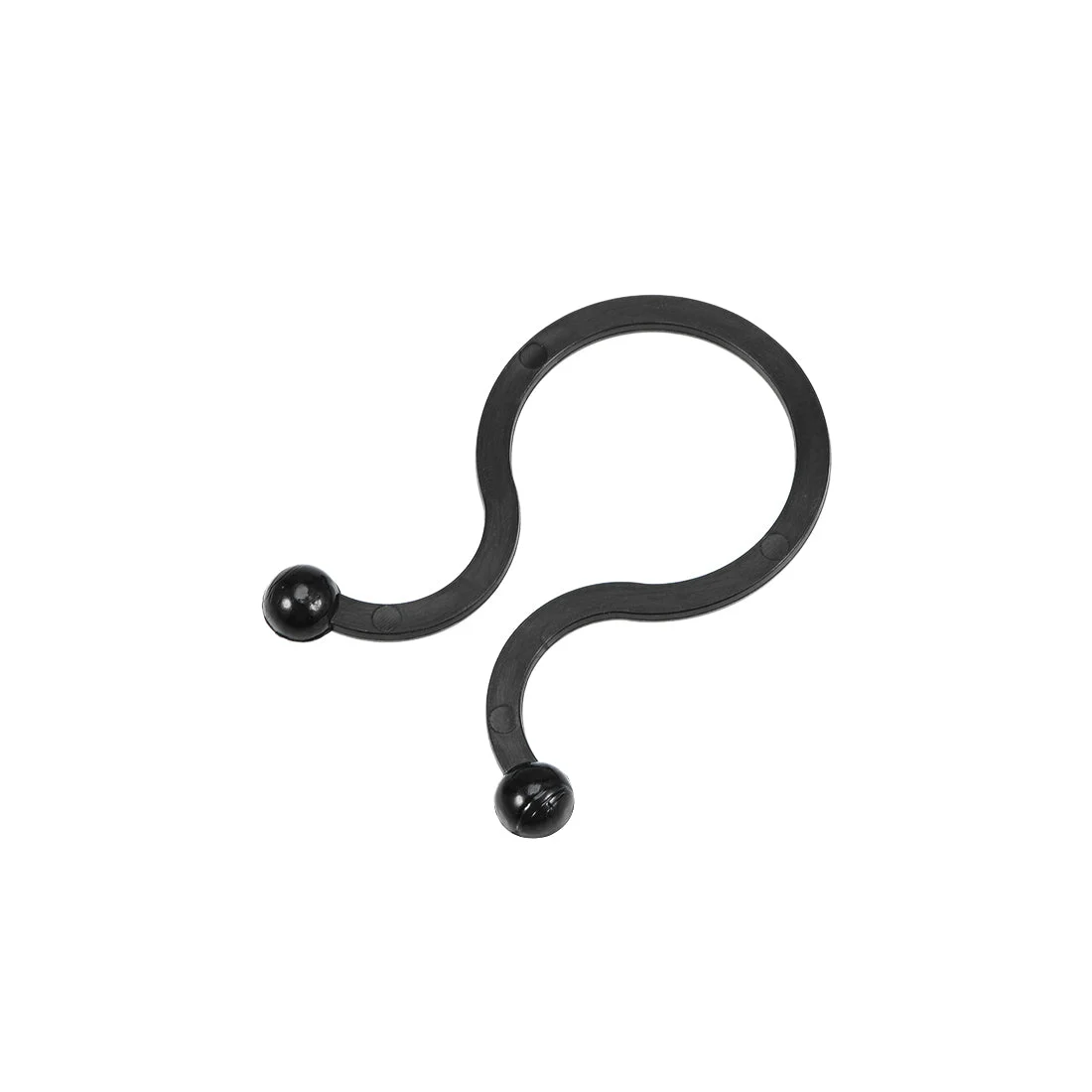 Twist Lock Cable Wire Ties Nylon U Shape Save Place 22mm Diameter Black 50pcs