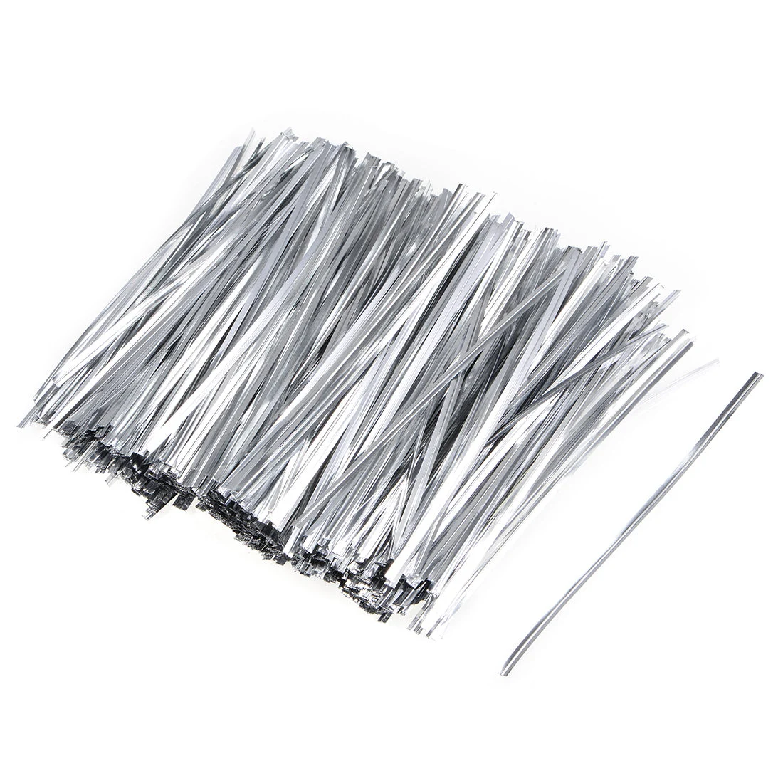 Long Strong Twist Ties 4.7 Inches Quality Plastic Closure Tie for Tying Gift Bags Art Craft Ties Manage Cords Silvery 500pcs