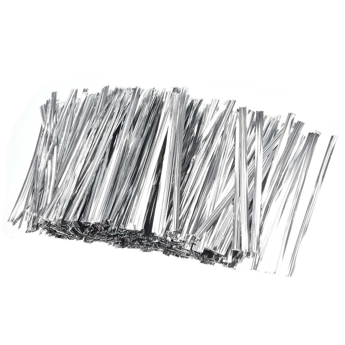 Long Strong Twist Ties 2.4 Inches Quality Plastic Closure Tie for Tying Gift Bags Art Craft Ties Manage Cords Silvery 500pcs