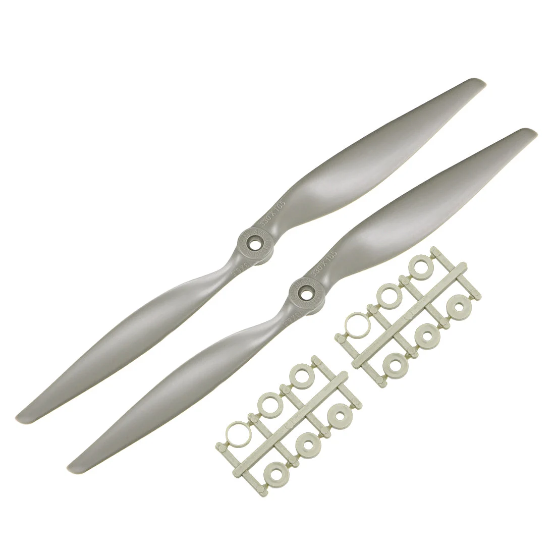 RC Propellers CW 13x6.5 Inch 2-Vane for Airplane Gray 2PC with Adapter Ring