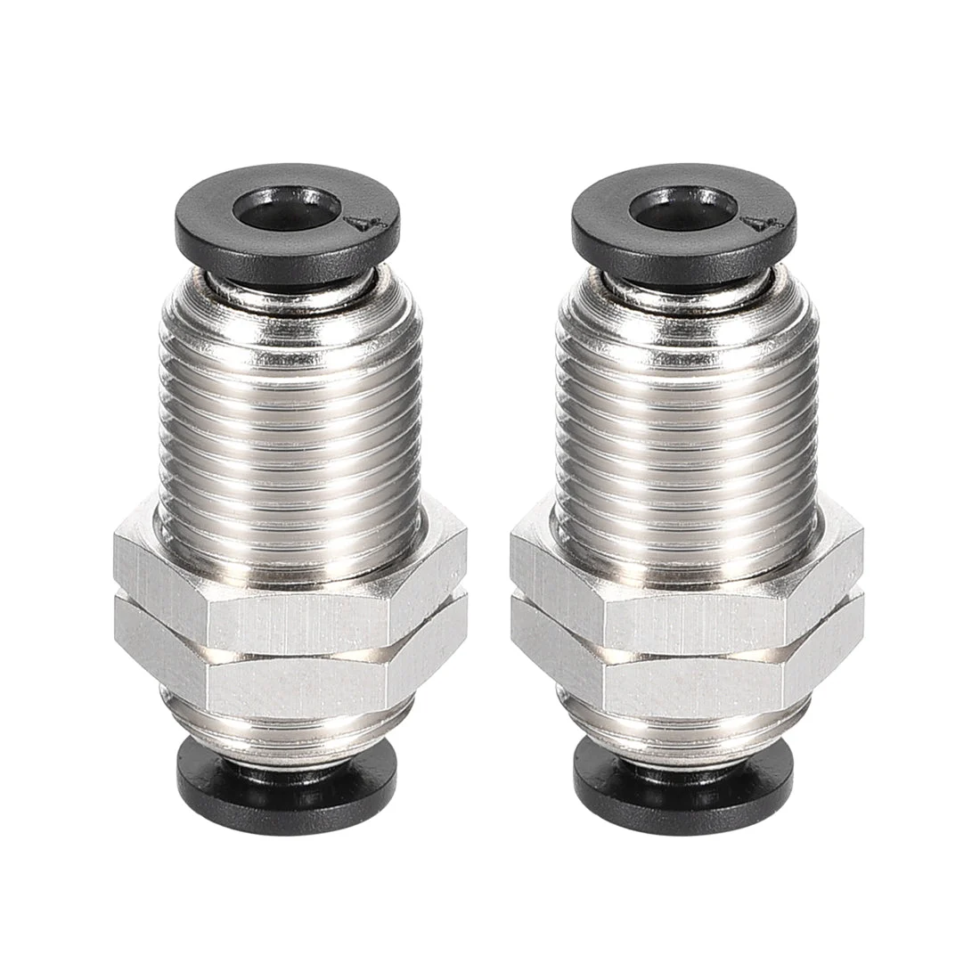 Straight Pneumatic Push to Quick Connect Fittings Bulkhead Union 4mm OD 2pcs