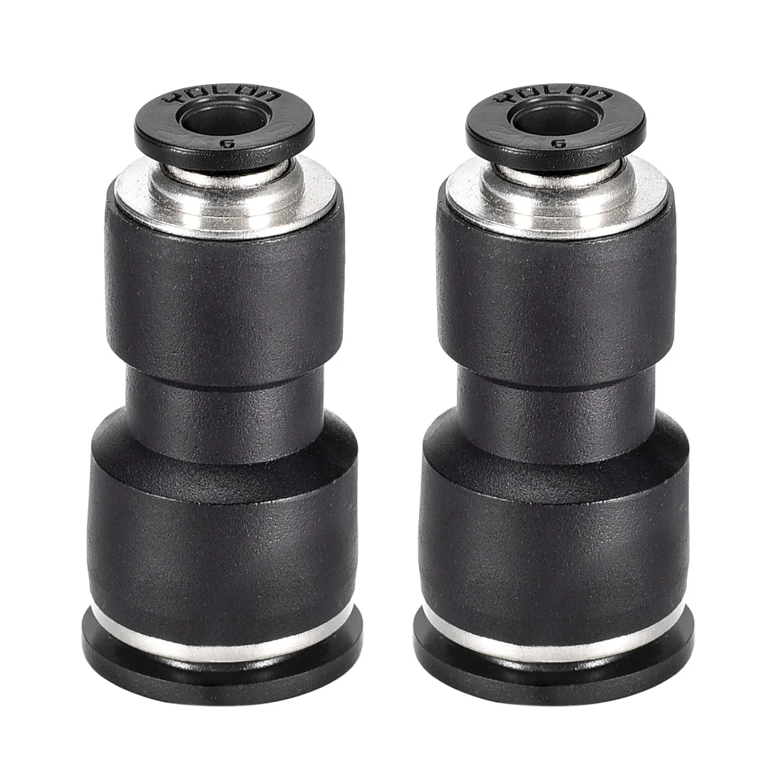 Plastic Straight Union Push to Connect Tube Fitting 12mm-6mm OD Push Fit Lock 2pcs